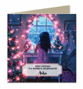 Personalised Christmas Card For Granddaughter, Daughter, Niece, Sister, Friend, Dressing Table, Black Hair