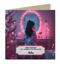 Personalised Christmas Card For Granddaughter, Daughter, Niece, Sister, Friend, Dressing Table, Black Hair