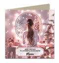 Personalised Christmas Card For Granddaughter, Daughter, Niece, Sister, Friend, Dressing Table, Brown Hair