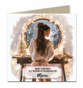 Personalised Christmas Card For Granddaughter, Daughter, Niece, Sister, Friend, Dressing Table, Brown Hair