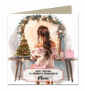 Personalised Christmas Card For Granddaughter, Daughter, Niece, Sister, Friend, Dressing Table, Brown Hair