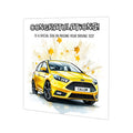Personalised Driving Test Congratulations Card - Focus Yellow Car