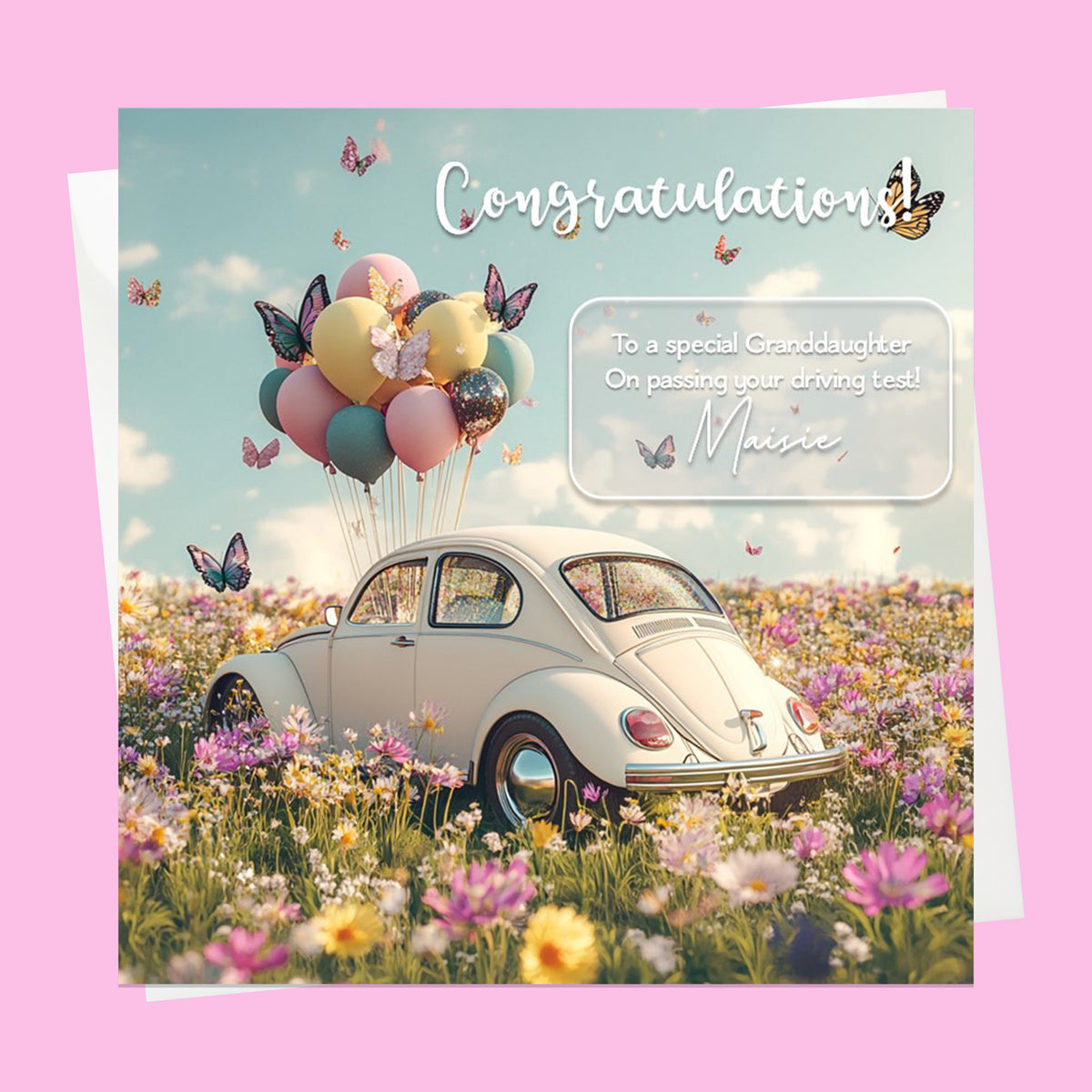 Personalised Congratulations Passed Your Driving Test Card Granddaughter, Daughter, Niece, Friend