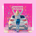 Personalised Congratulations Passed Your Driving Test Card Granddaughter, Daughter, Niece, Friend Blonde Girl