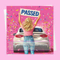 Personalised Congratulations Passed Your Driving Test Card Granddaughter, Daughter, Niece, Friend Blonde Girl