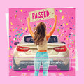 Personalised Congratulations Passed Your Driving Test Card Granddaughter, Daughter, Niece, Friend Brunette Girl