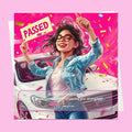 Personalised Congratulations Passed Your Driving Test Card Granddaughter, Daughter, Niece, Friend Brunette Girl