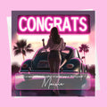Personalised Congratulations Passed Your Driving Test Card Granddaughter, Daughter, Niece, Friend Brunette Girl Beetle