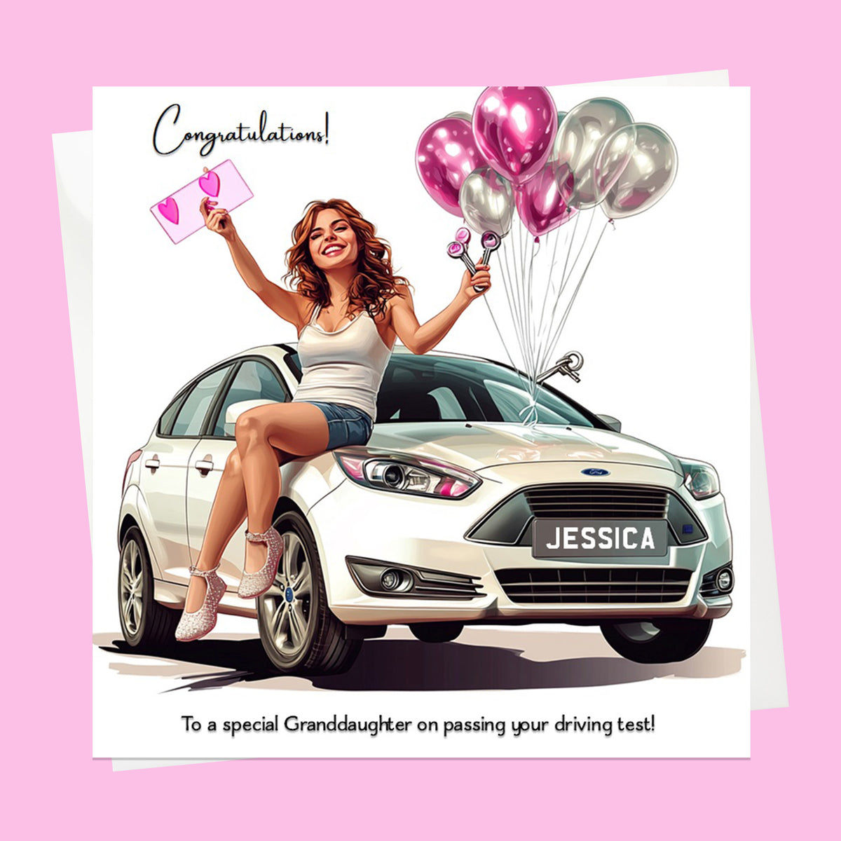 Personalised Congratulations Passed Your Driving Test Card Daughter, Niece, Bestie, Granddaughter, Friend,