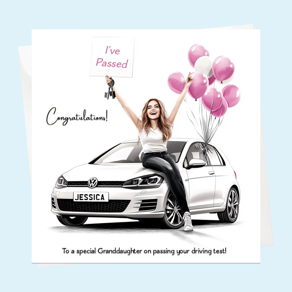 Personalised Congratulations Passed Your Driving Test Card Daughter, Niece, Bestie, Granddaughter, Friend,