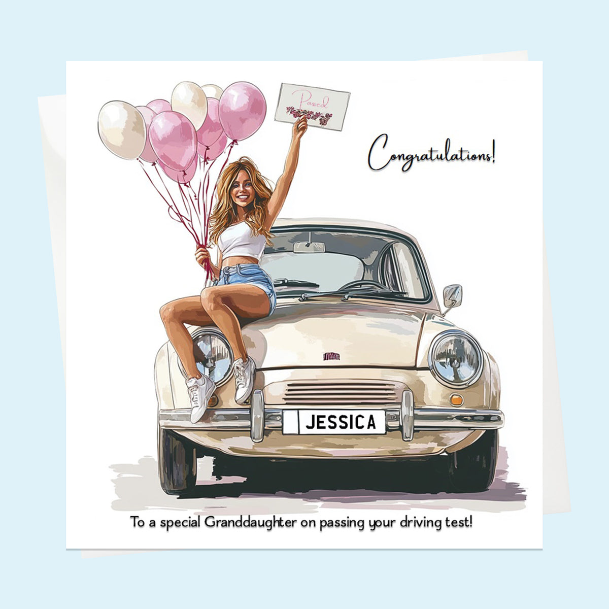 Personalised Congratulations Passed Your Driving Test Card Daughter, Niece, Bestie, Granddaughter, Friend,