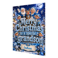 Personalised Christmas Card - Santa, Mrs Claus and Elves in Blue