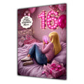16th Birthday Card Girl Granddaughter Daughter Texting Mobile Large A5 Size
