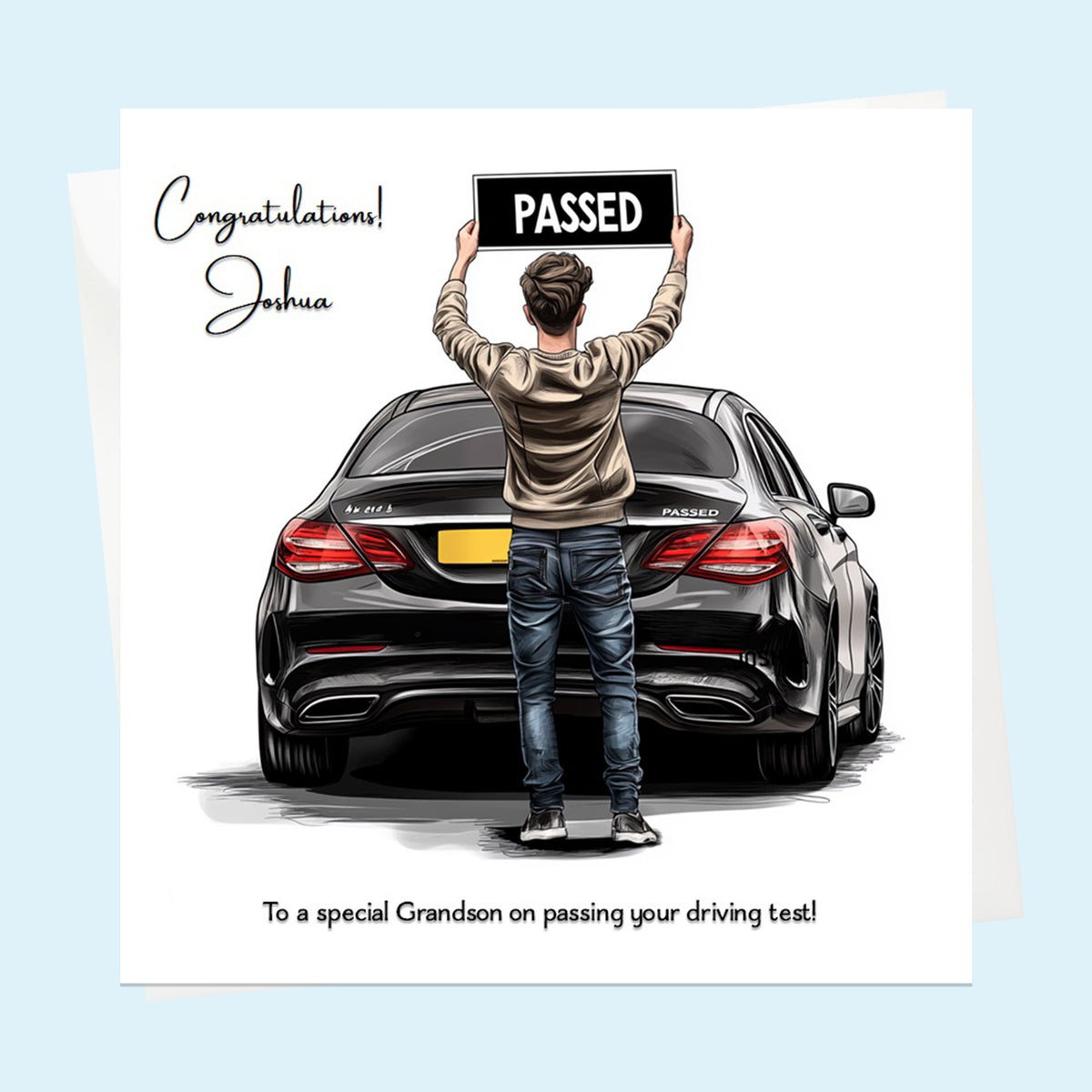 Personalised Congratulations Passed Your Driving Test Card Son, Grandson, Brother, Nephew, Friend,