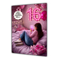 16th Birthday Card Girl Granddaughter Daughter Texting Mobile Large A5 Size