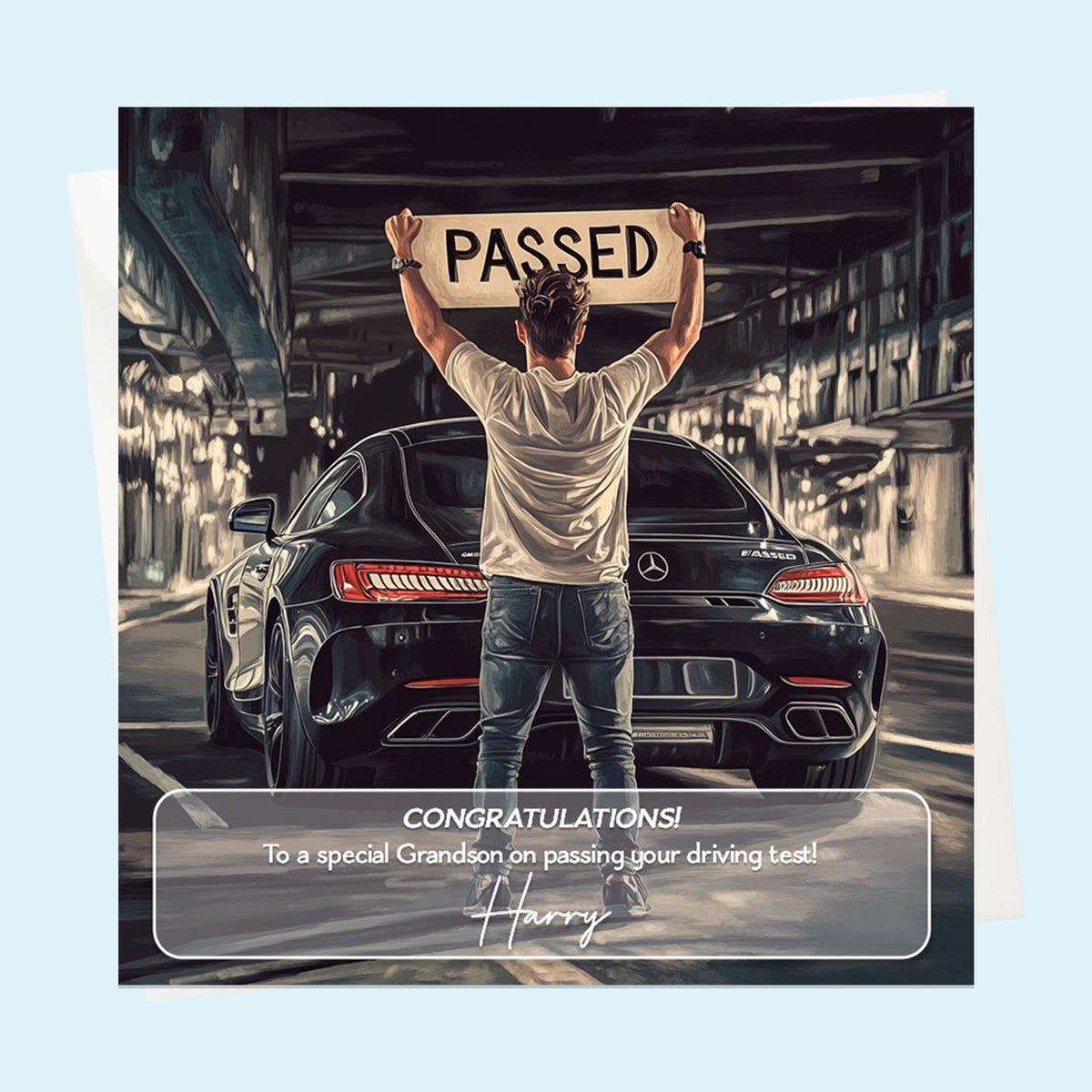 Personalised Congratulations Passed Your Driving Test Card Son, Grandson, Nephew, Friend, Merc