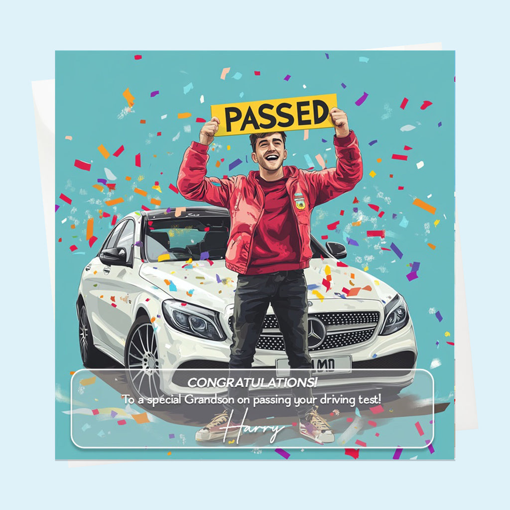 Personalised Congratulations Passed Your Driving Test Card Son, Grandson, Nephew, Friend,