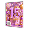 15th Birthday Card Girls Butterflies Granddaughter Daughter Large A5 Size