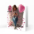 Personalised 12th 13th 14th 15th 16th Birthday Card for Girls, Teenager, Granddaughter Niece Daughter Sister Friend Texting, Mobile Phone