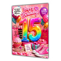 15th Birthday Card Girls Shoes Granddaughter Daughter Friend Large A5 Size
