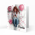 Personalised 12th 13th 14th 15th 16th Birthday Card for Girls, Teenager, Granddaughter Niece Daughter Sister Friend Texting, Mobile Phone