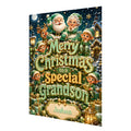 Personalised Christmas Card - Santa, Mrs Claus and Elves in Green