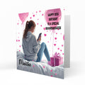 Personalised 12th 13th 14th 15th 16th Birthday Card for Girls, Teenager, Granddaughter Niece Daughter Sister Friend Texting, Mobile Phone
