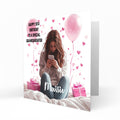 Personalised 12th 13th 14th 15th 16th Birthday Card for Girls, Teenager, Granddaughter Niece Daughter Sister Friend Texting, Mobile Phone