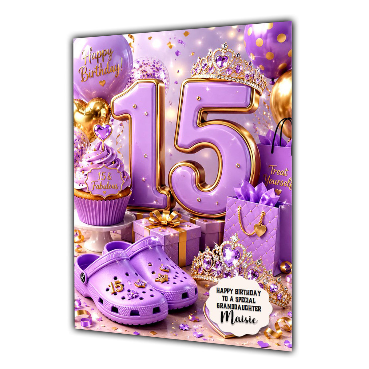 15th Birthday Card For Girls, Daughter, Granddaughter, Niece, Trainers Shoes Girl, Teenager,