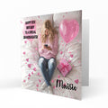 Personalised 12th 13th 14th 15th 16th Birthday Card for Girls, Teenager, Granddaughter Niece Daughter Sister Friend Texting, Mobile Phone