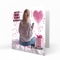 Personalised 12th 13th 14th 15th 16th Birthday Card for Girls, Teenager, Granddaughter Niece Daughter Sister Friend Texting, Mobile Phone