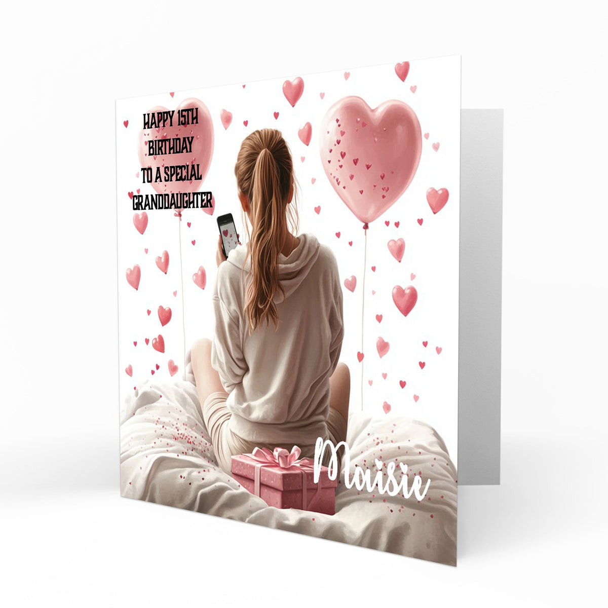 Personalised 12th 13th 14th 15th 16th Birthday Card for Girls, Teenager, Granddaughter Niece Daughter Sister Friend Texting, Mobile Phone