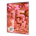 15th Birthday Card Girls Mobile Phone Granddaughter Daughter Large A5 Size