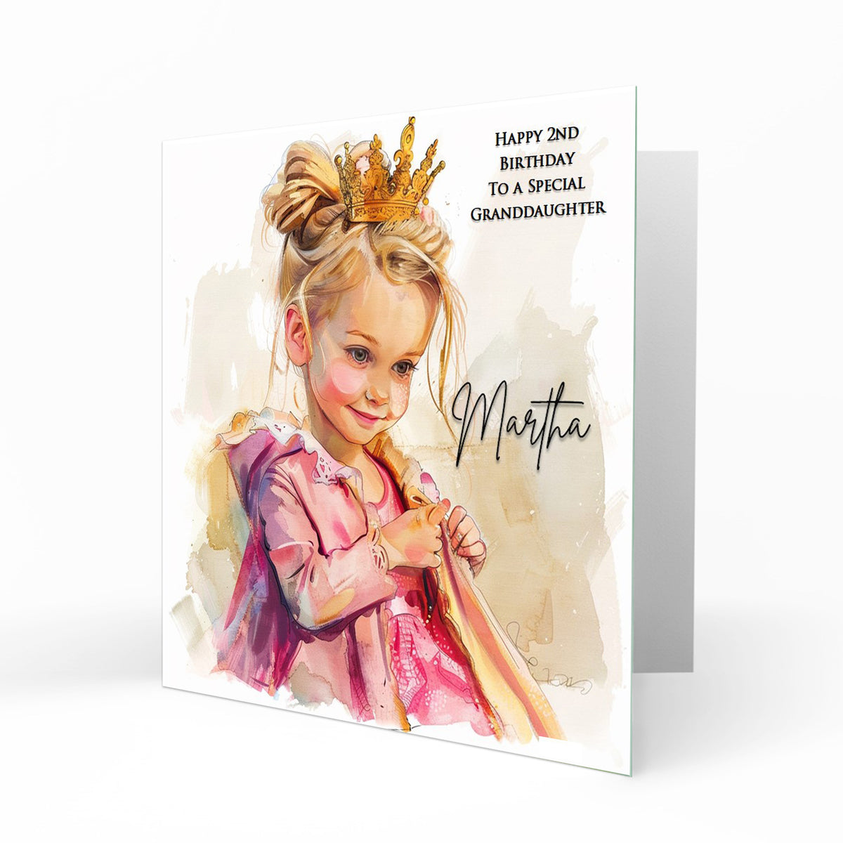 Personalised Birthday Card for Girls - Princess with a Crown