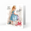 Personalised Birthday Card for Girls - Princess in a Blue Dress