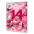 14th Birthday Card Girls Crochet Granddaughter Daughter Niece Large A5 Size