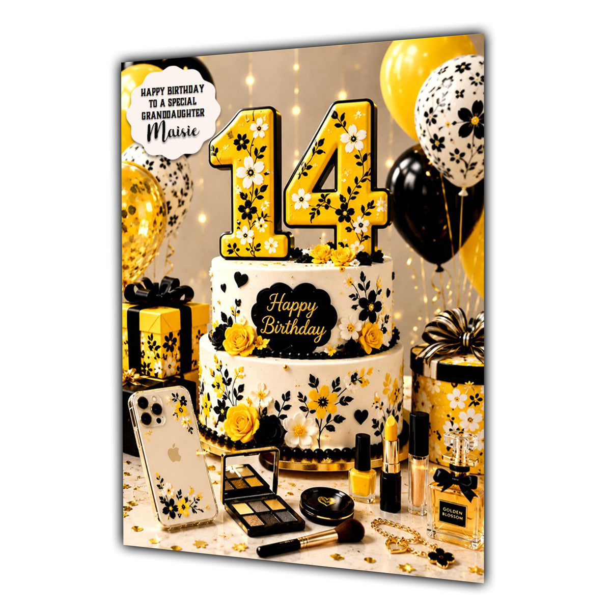 14th Birthday Card Girls Make Up  Granddaughter Daughter Large A5 Size