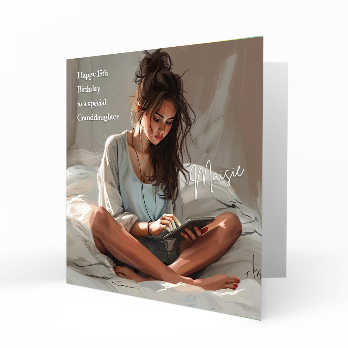 Personalised Birthday Card for Girls Teenager, Daughter, Granddaughter, Sister, Niece, Girl on Mobile, Selfie 11th, 12th, 13th, 14th, 15th, 16th, 17th, 18th, 19th