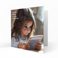 Personalised Birthday Card for Girls - Girl Using a Tablet