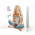 Personalised Birthday Card for Girls - Girl Using a Tablet