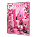 14th Birthday Card Girls Football Granddaughter Daughter Large A5 Size