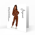 Personalised Birthday Card for Girls - Girl in a Tracksuit