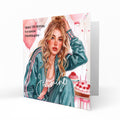 Personalised Birthday Card - Girl in a Tracksuit
