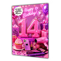 14th Birthday Card For Girls, Daughter, Granddaughter, Niece, Beauty Girl, Teenager,