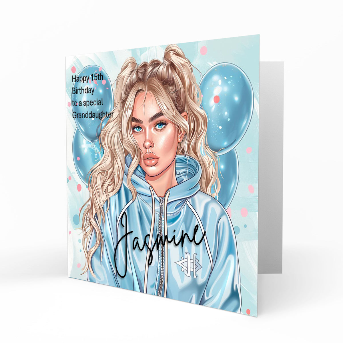Personalised Birthday Card - Girl in a Tracksuit
