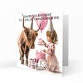 Personalised Birthday Card for Little Girls, 2nd, 3rd, 4th, 5th, 6th, Daughter, Granddaughter, Sister, Niece, Friend, Highland Cow