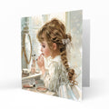 Personalised Birthday Card - Girl Playing Dress-Up with Makeup