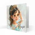 Personalised Birthday Card - Princess in a Blue Dress