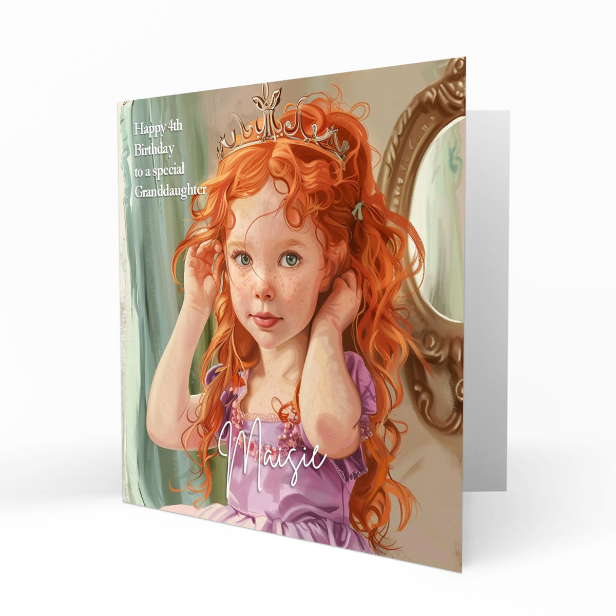 Personalised Birthday Card - Red-Haired Princess
