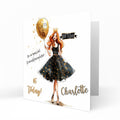 Personalised Birthday Card - Party Dress and Birthday Balloon